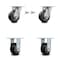 Service Caster 4 Inch Kingpinless Rubber on Aluminum Wheel Caster Swivel Locks 2 Rigid, 2PK SCC-KP30S420-RAR-BSL-2-R-2 - alternate 1